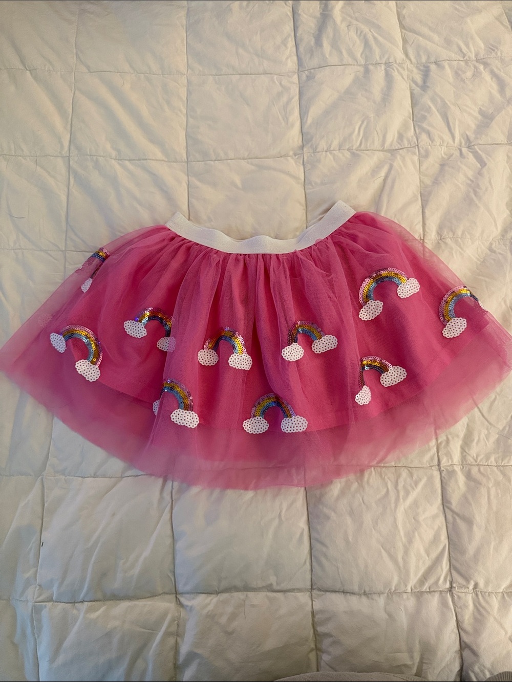 Wink Pink Tulle Skirt with Rainbow Patches